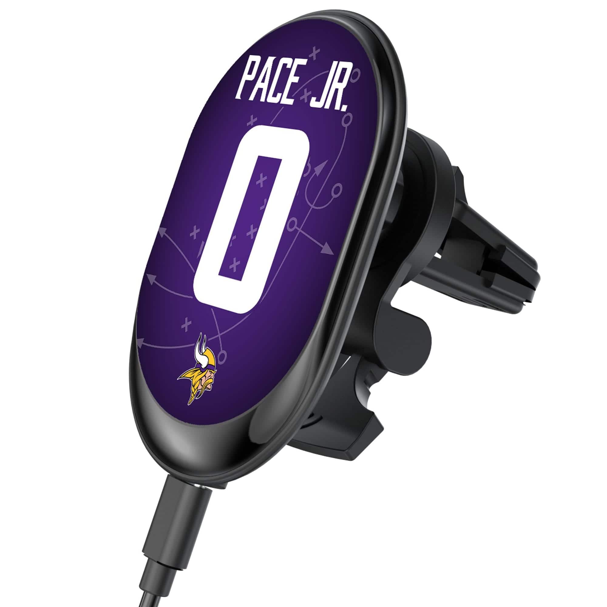 Keyscaper - Ivan Pace Jr Minnesota Vikings Wireless Magnetic Car Charger - Black