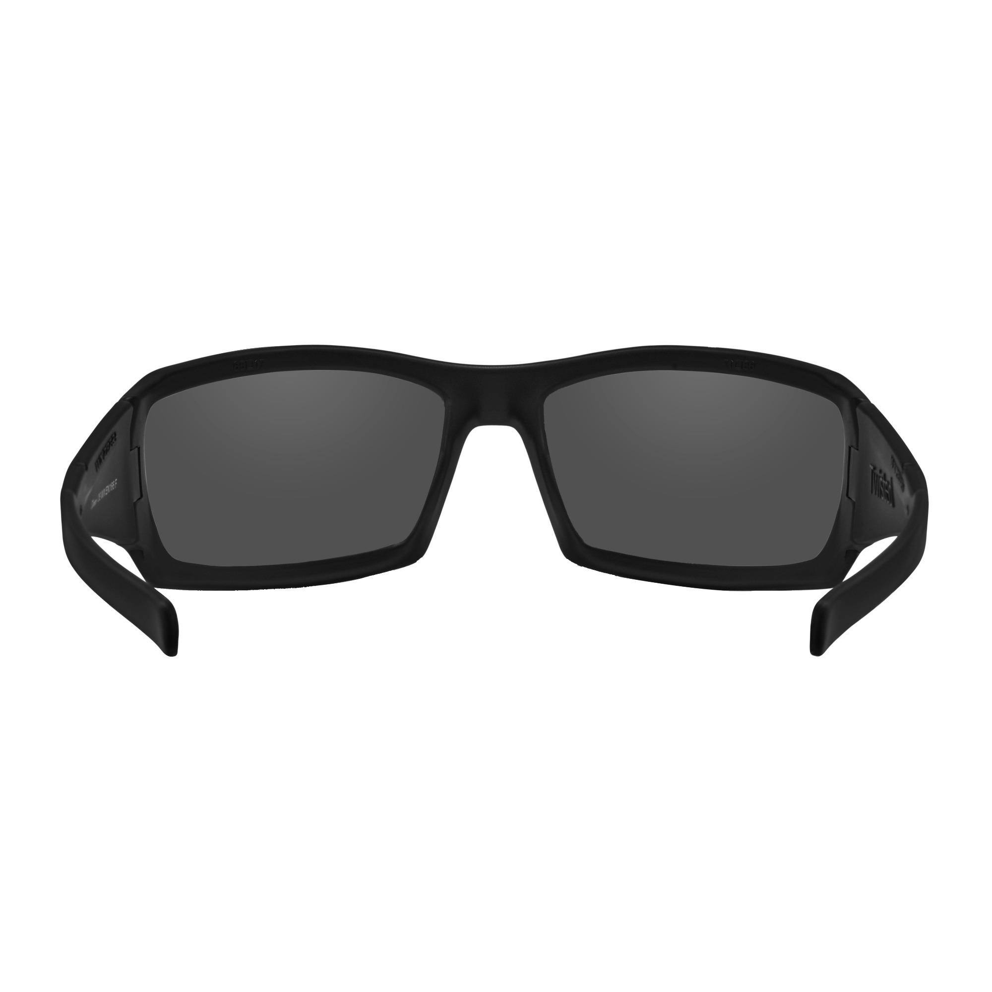 Left. Wiley X - Wiley-X WX Twisted Captivate Polarized Gray Sunglasses with Matte Black Frame - Gray.