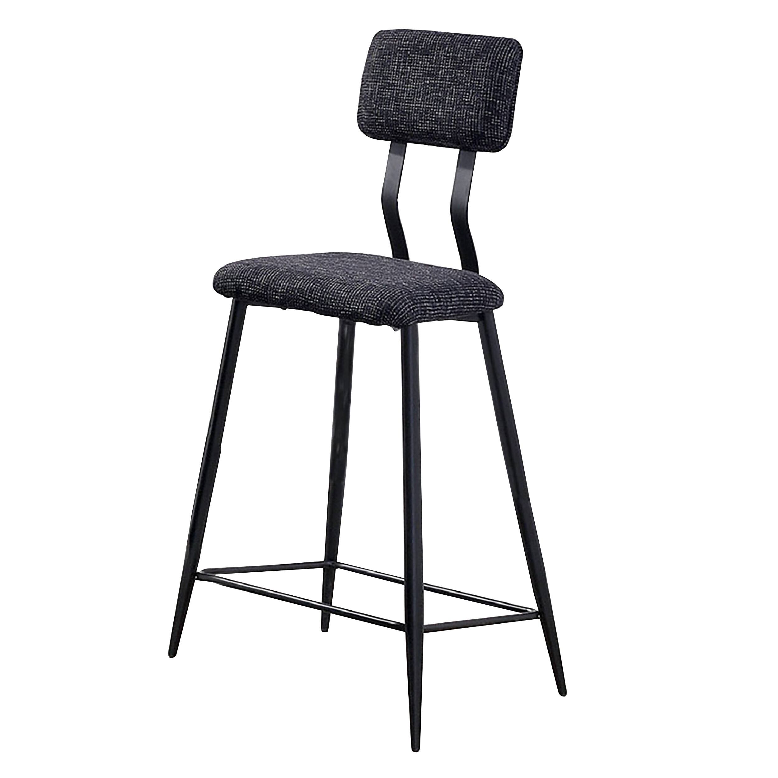Alt View 1. Manhattan Lane - 30 Inch Bar Height Chair, Padded Seating, Metal Legs - Black.