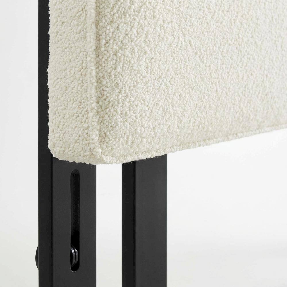 Alt View 1. FurniFact - Boucle Fabric King Headboard in Soft Neutral, Sturdy Frame, Elegant Design - Beige.