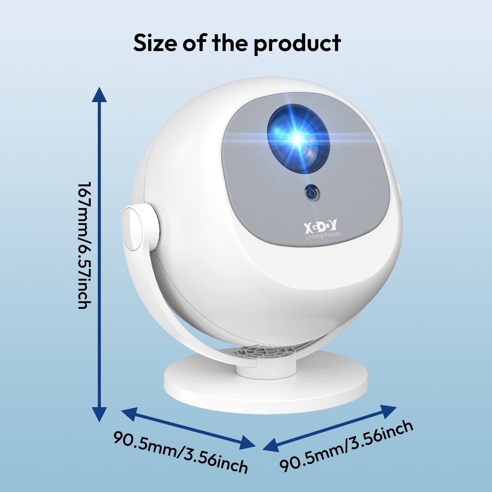 Xgody Gimbal A2 Portable LED Projector 12000 Lumens 720P HD 5G