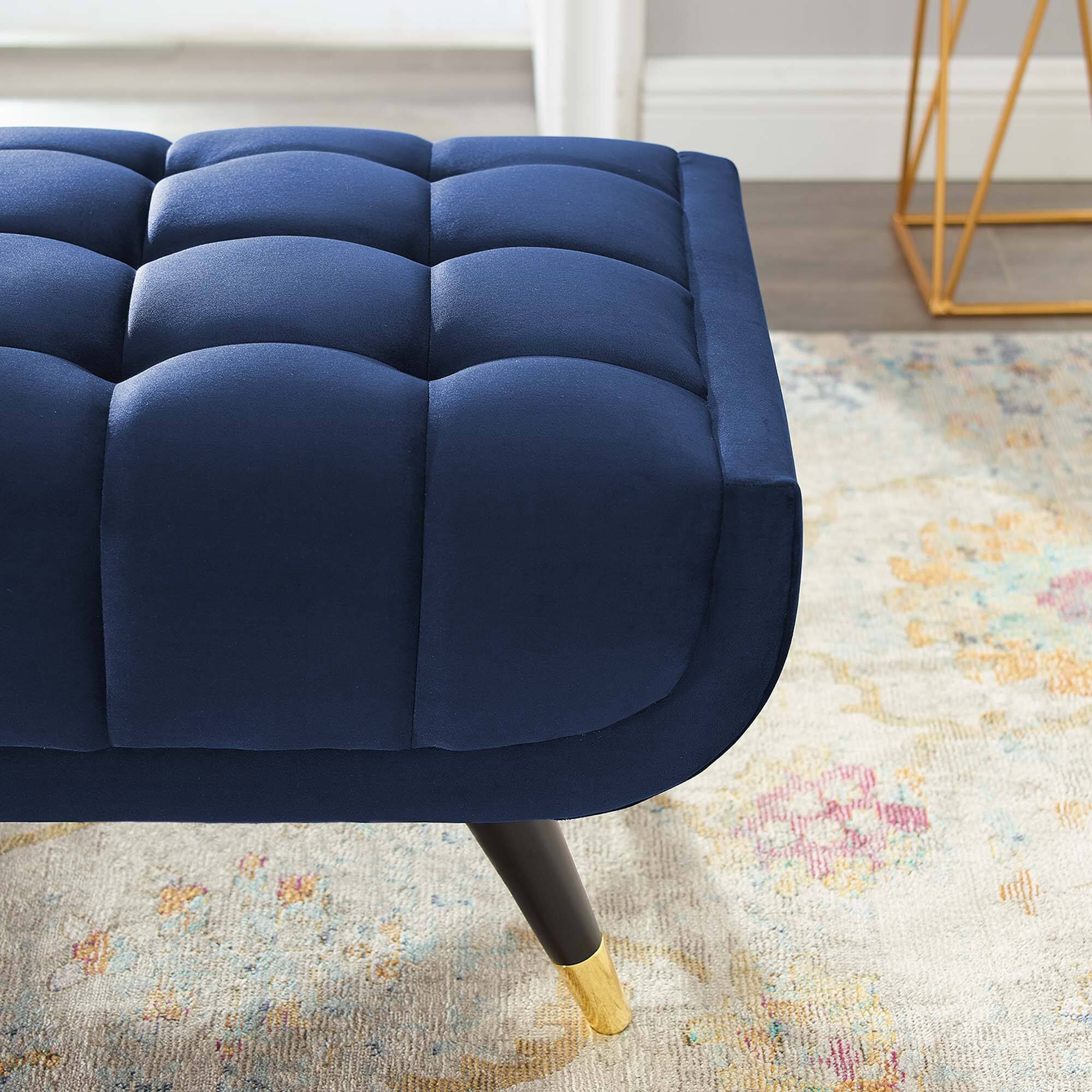 Alt View 1. Modway - Adept 60" Performance Velvet Bench by Modway - Midnight Blue.