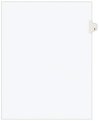 Front. Avery - Legal Pre-Printed Paper Dividers, Side Tab #5, Style, Letter Size, 25/Pack - White.