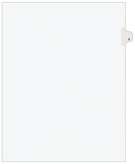 Avery - Legal Pre-Printed Paper Dividers, Side Tab #5, Style, Letter Size, 25/Pack - White