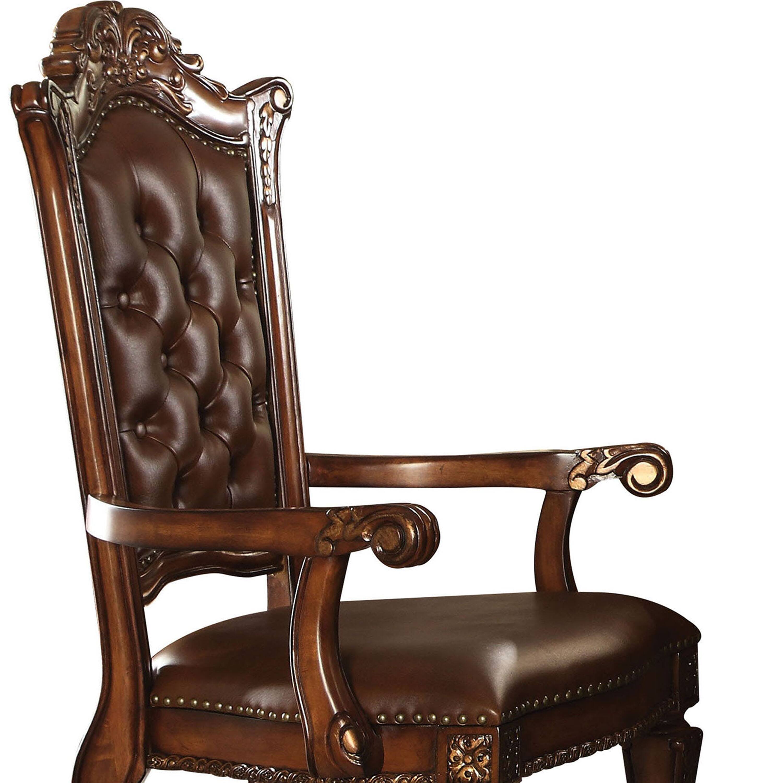 Alt View 2. Manhattan Lane - Leather Upholstered Arm Chair - Brown.