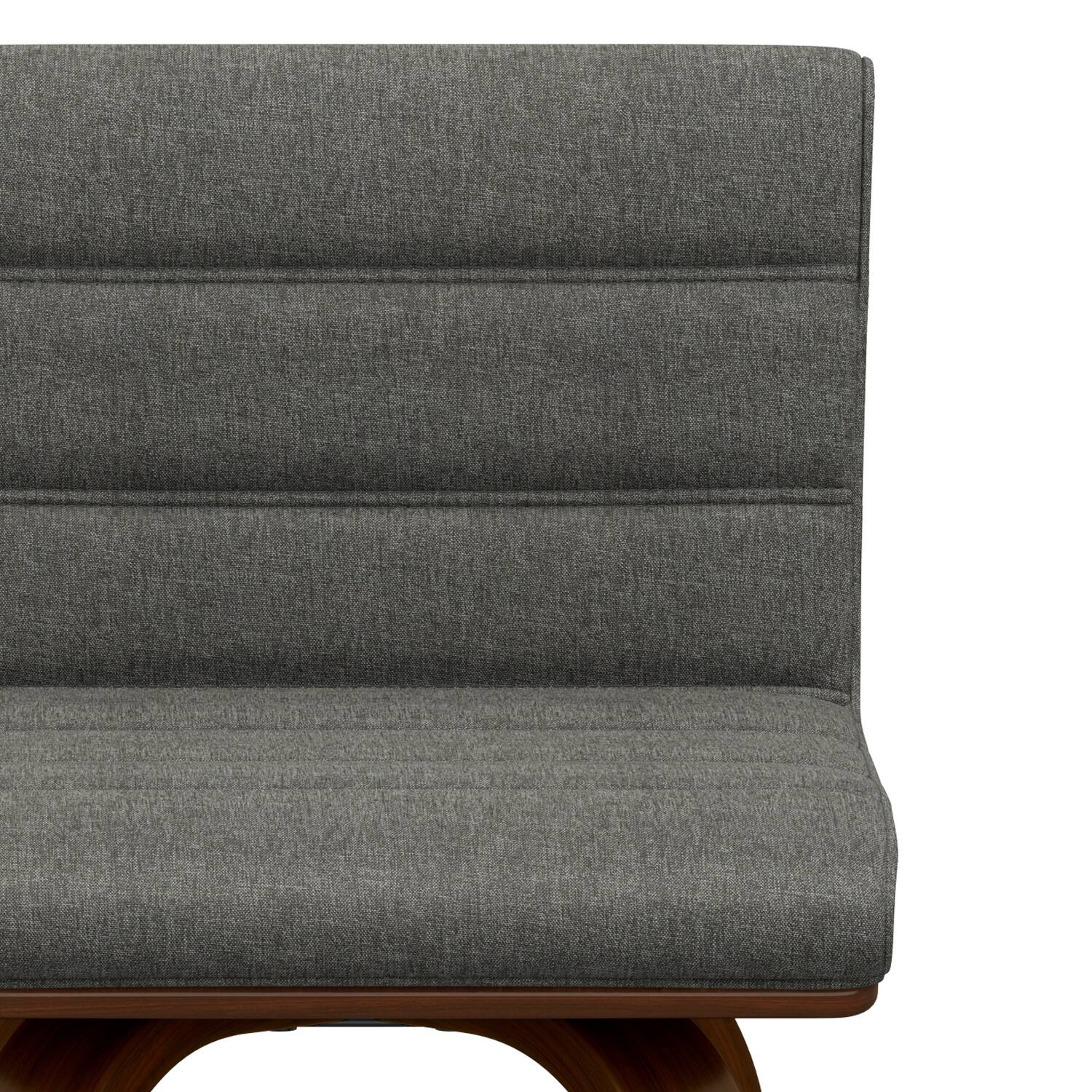 Alt View 4. Simpli Home - Roland Mid Century Modern 28 inch Swivel Bar Stool in Grey Linen Look Fabric - Grey.