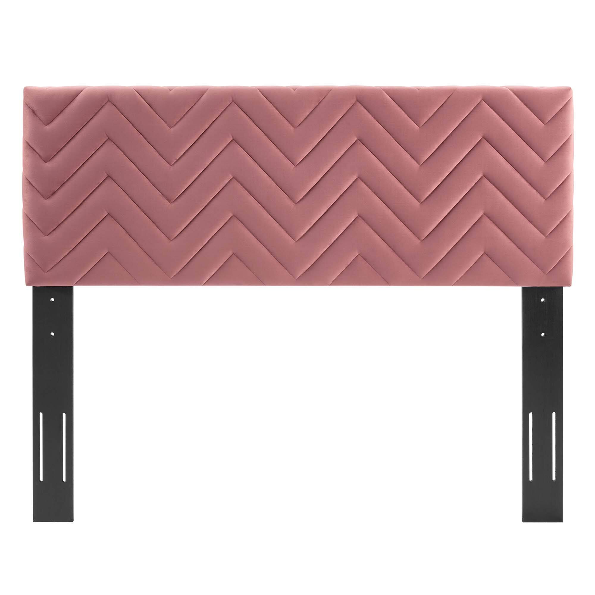 Back. Modway - Mercy Chevron Tufted Performance Velvet King/California King Headboard by Modway - Dusty Rose.