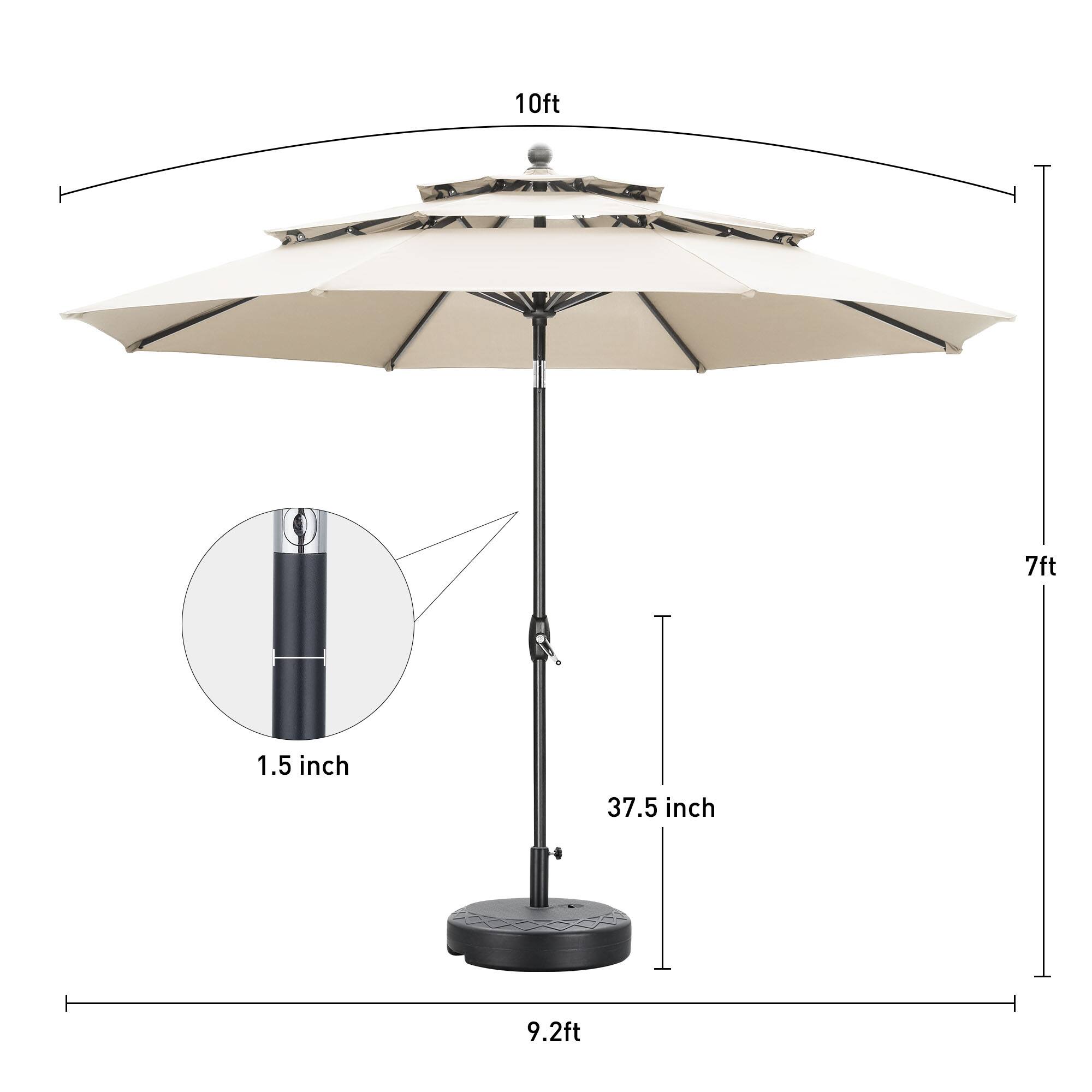 10ft, 7ft, 1.5 inch, 37.5 inch, 9.2ft