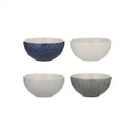 Mason Cash - Nautical Mini Bowl Set, 4 Stoneware Prep Bowls with Sea-Inspired Designs - Multicolored