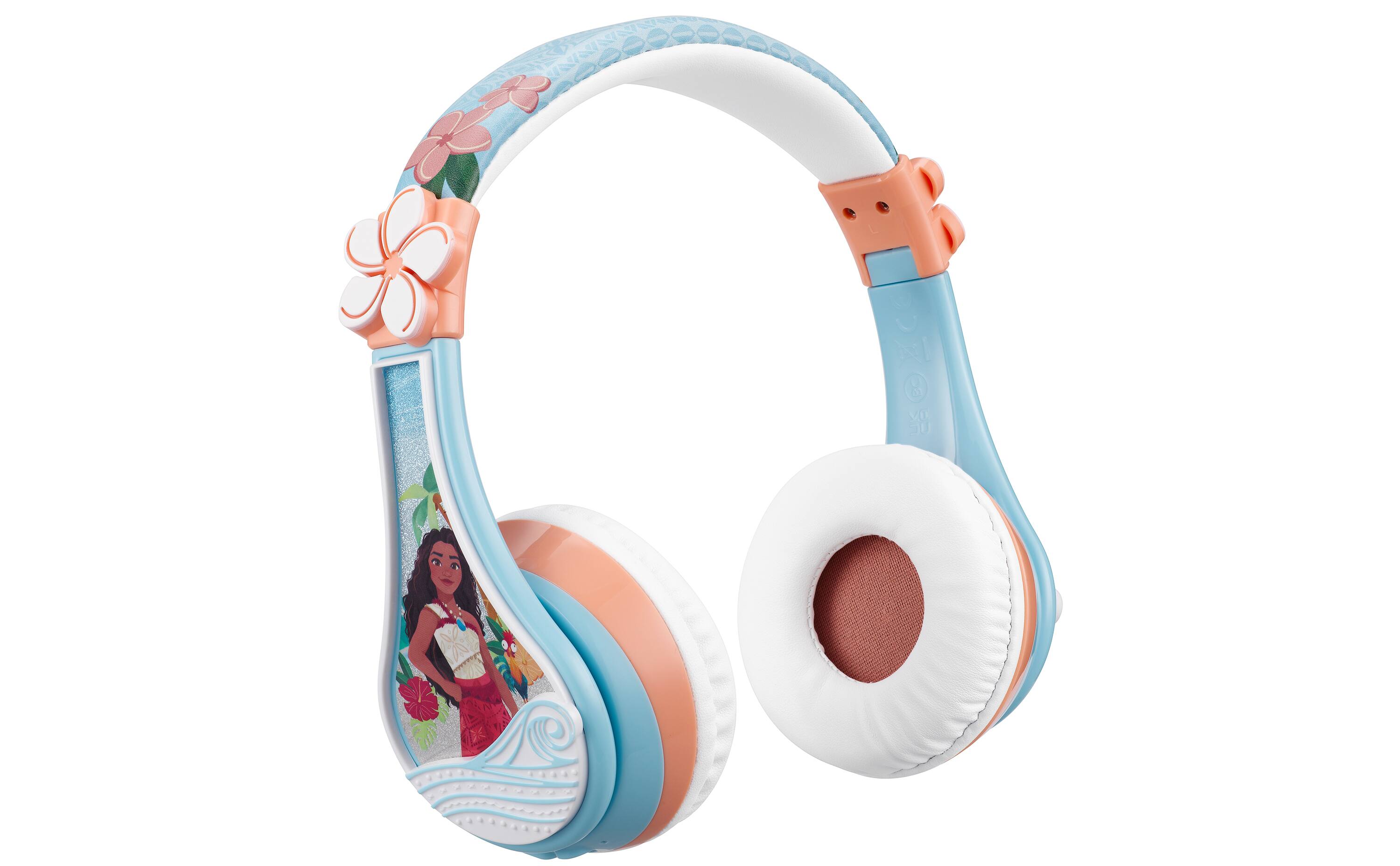 eKids - Moana 2 Bluetooth Headphones for Kids, Wireless Headphones for School, Home, or Travel - Multicolor