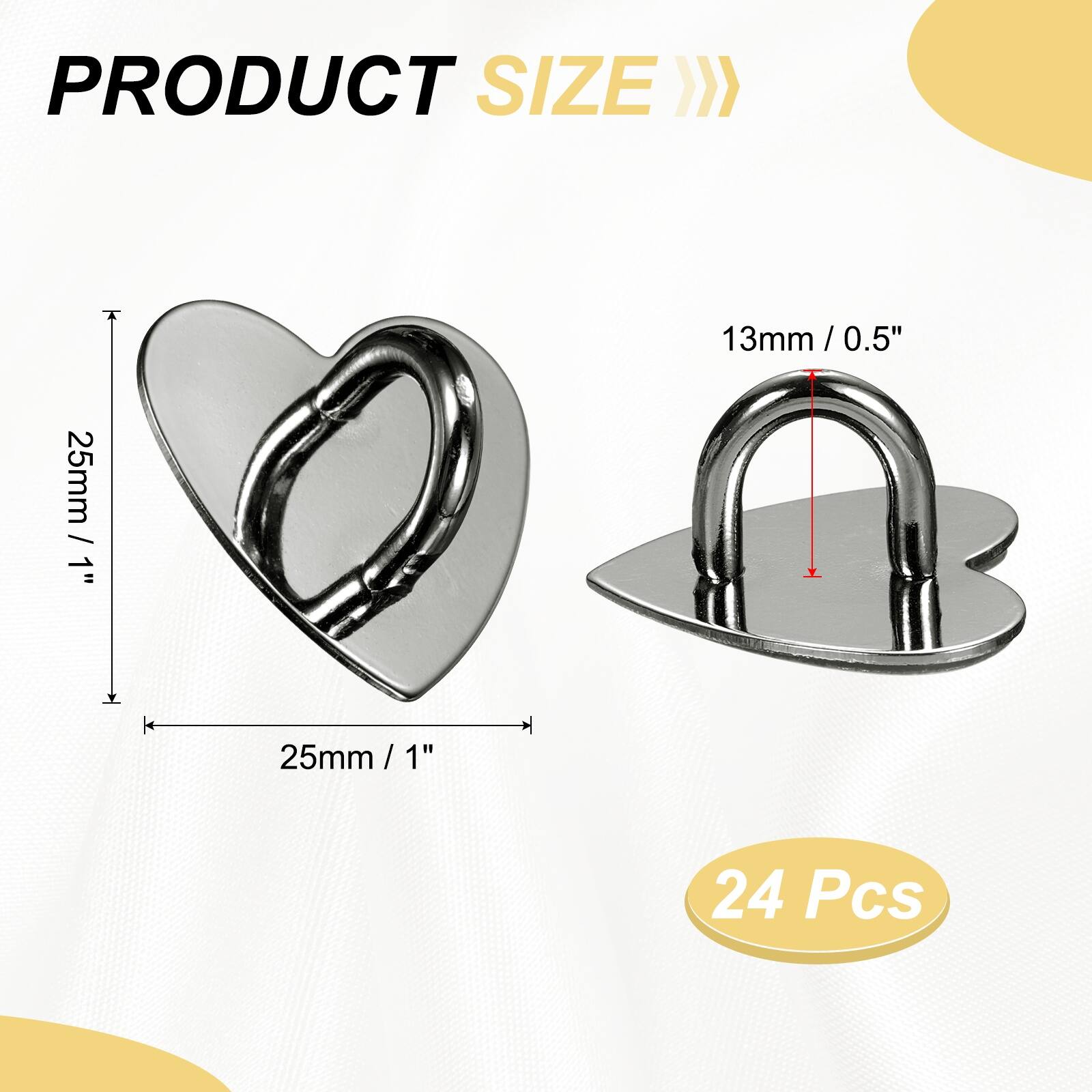 PRODUCT SIZE >> 13mm / 0.5" / 0.5"  
25mm / 1" / 1"  
24 Pcs