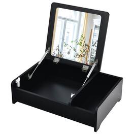 Ecooso - Compact Makeup Vanity Desk with Flip Top Mirror for Small Space or Bay Window - Black