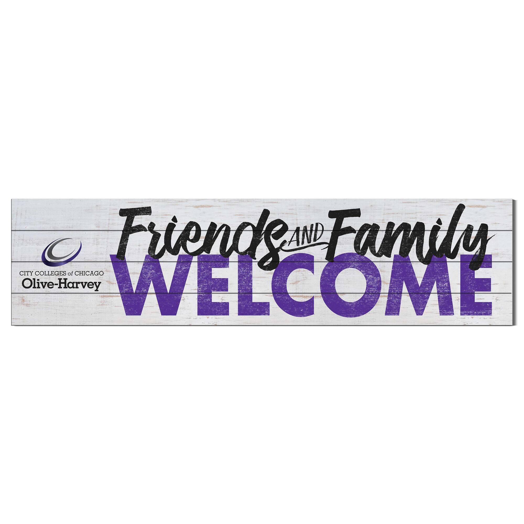 Olive-Harvey College Purple Panthers 10" x 40" Friends & Family Welcome Sign