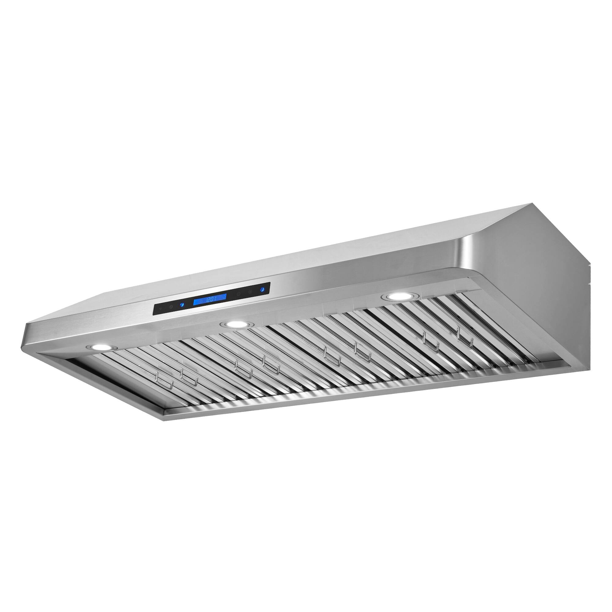 Alt View 4. COSMO - COS-QS48 48 in. Haven Collection 500 CFM Ducted Under Cabinet Range Hood, Touch Controls, LED Lights - Stainless Steel.