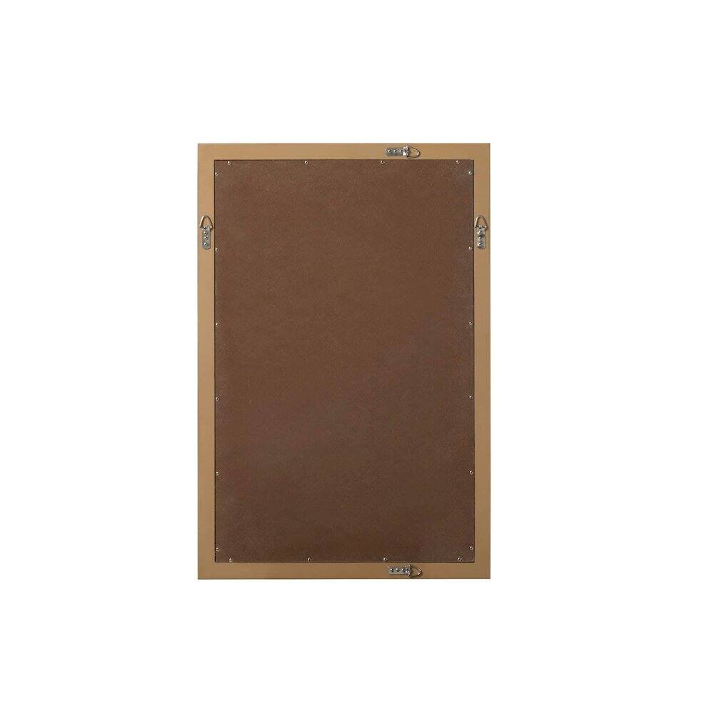 Angle. Elegant Kitchen and Bath - Noah Wooden Rectangle Mirror 24 x 36 in Honey Teak - Honey Teak.