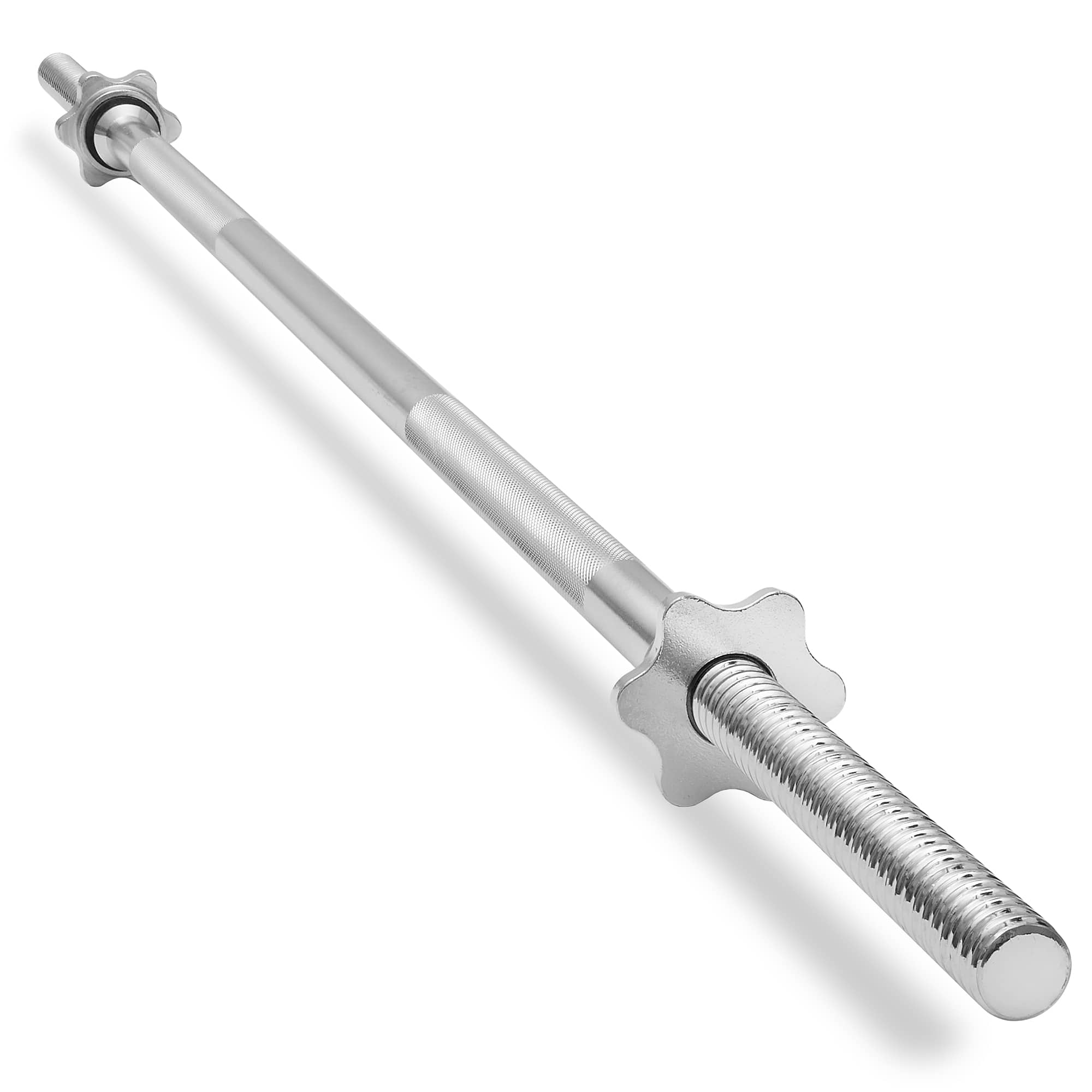 Philosophy Gym - 1-in Weightlifting Barbell - Threaded Straight Bar with Star Collars - Chrome