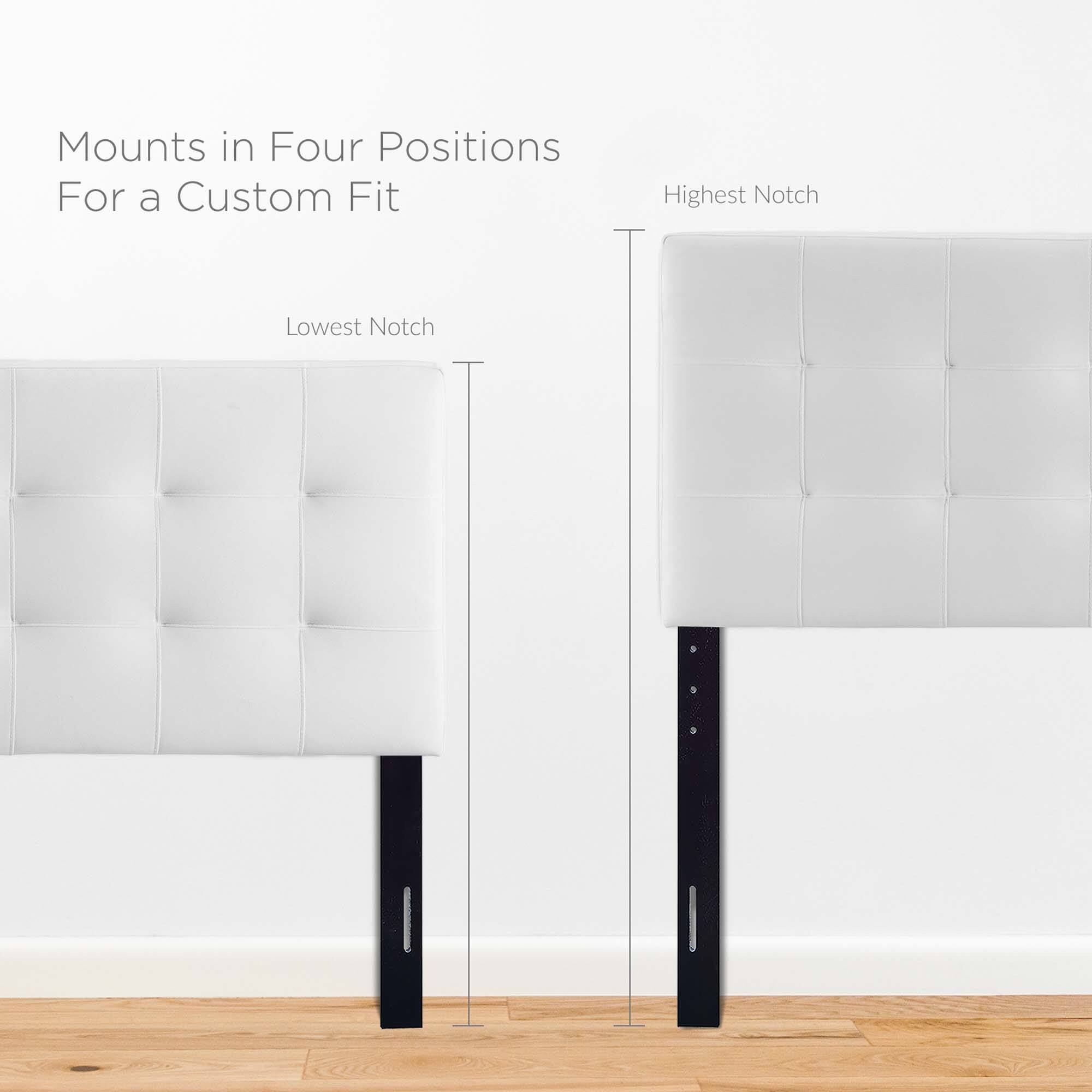 Mounts in Four Positions  
For a Custom Fit  

Lowest Notch  
Highest Notch