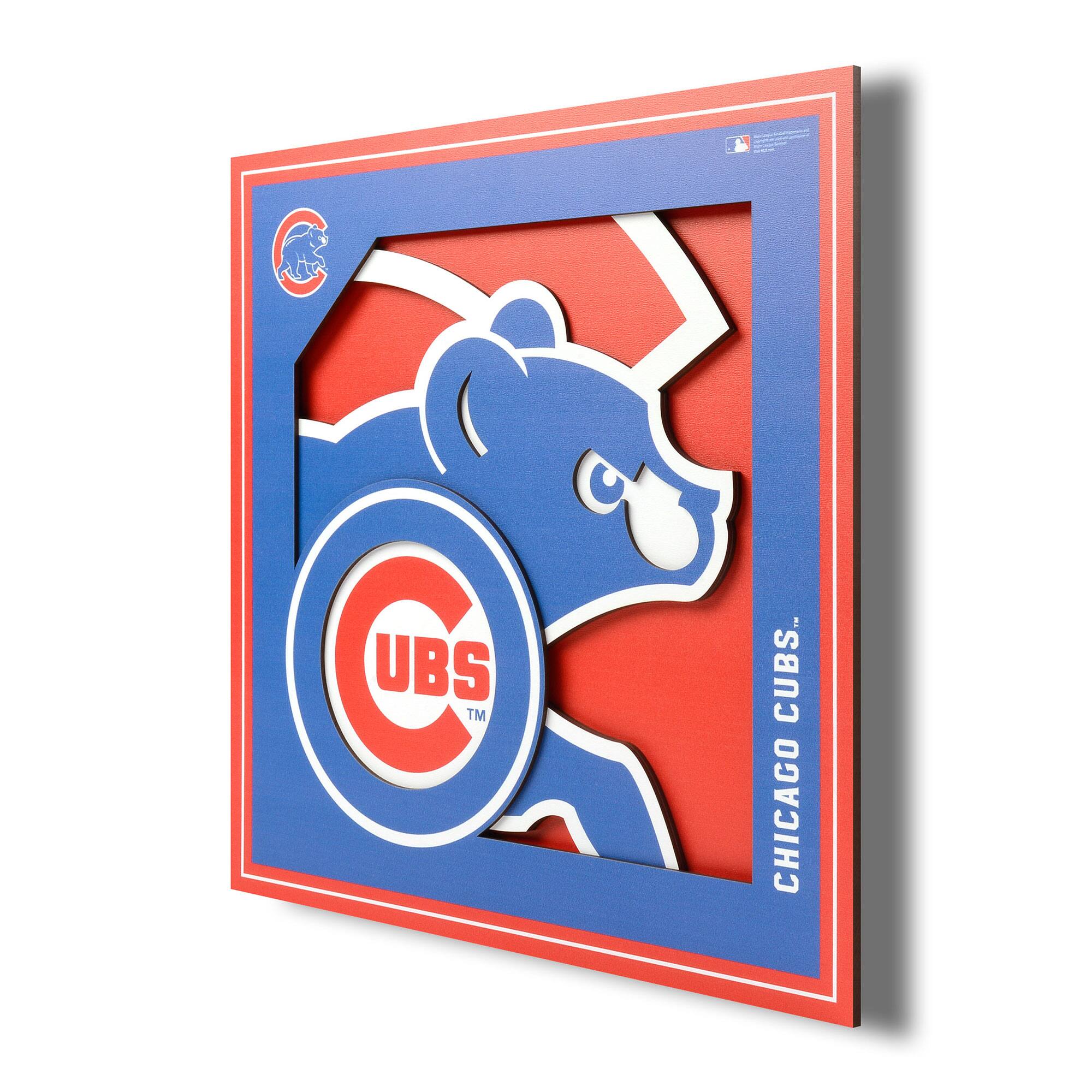 Chicago Cubs 12'' x 12'' 3D Logo Wall Art