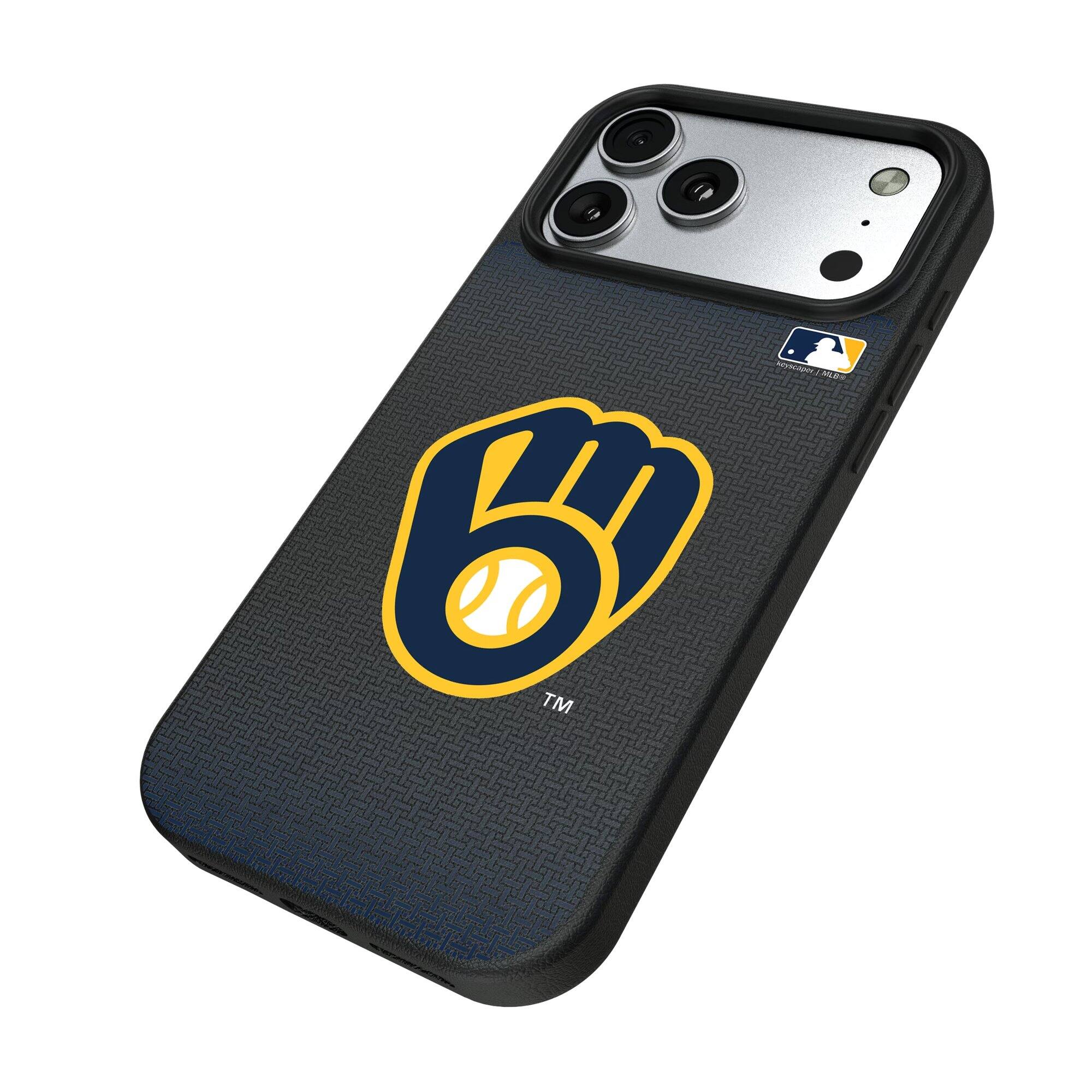 Alt View 1. Keyscaper - Linen Logo iPhone Magnetic Bump Case - 15 - Black.