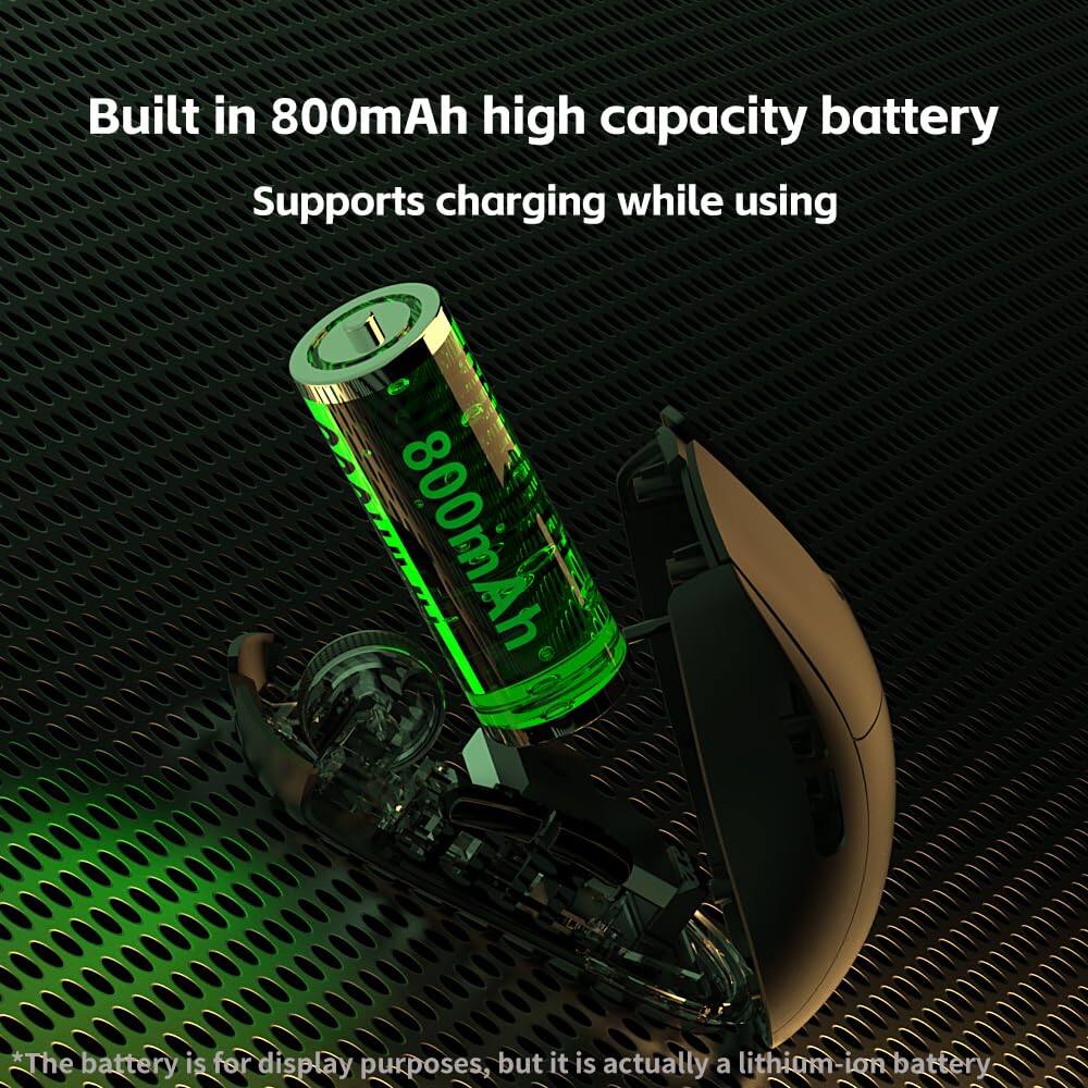 Built in 800mAh high capacity battery  
Supports charging while using  

*The battery is for display purposes, but it is actually a lithium-ion battery