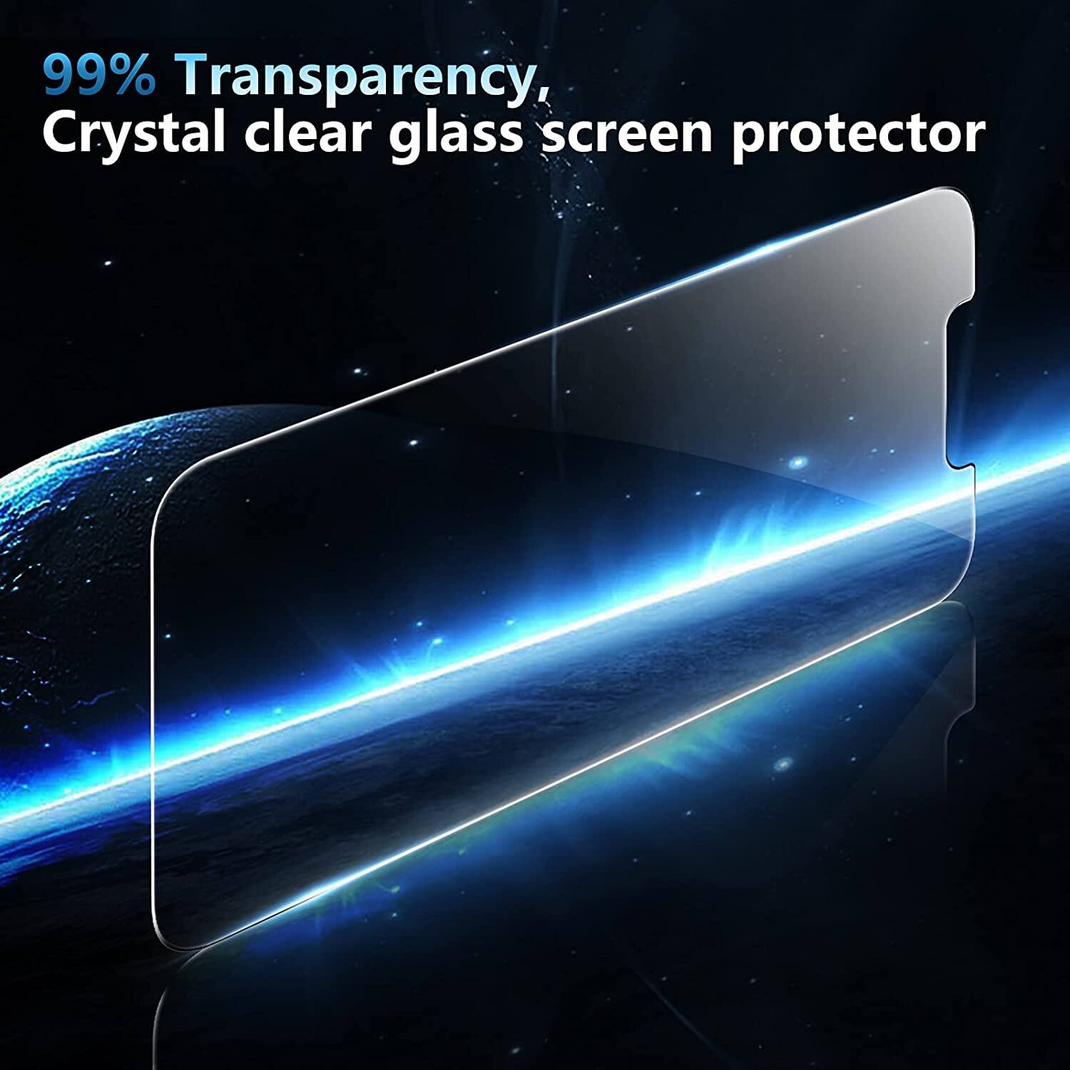 "99% Transparency, Crystal clear glass screen protector"