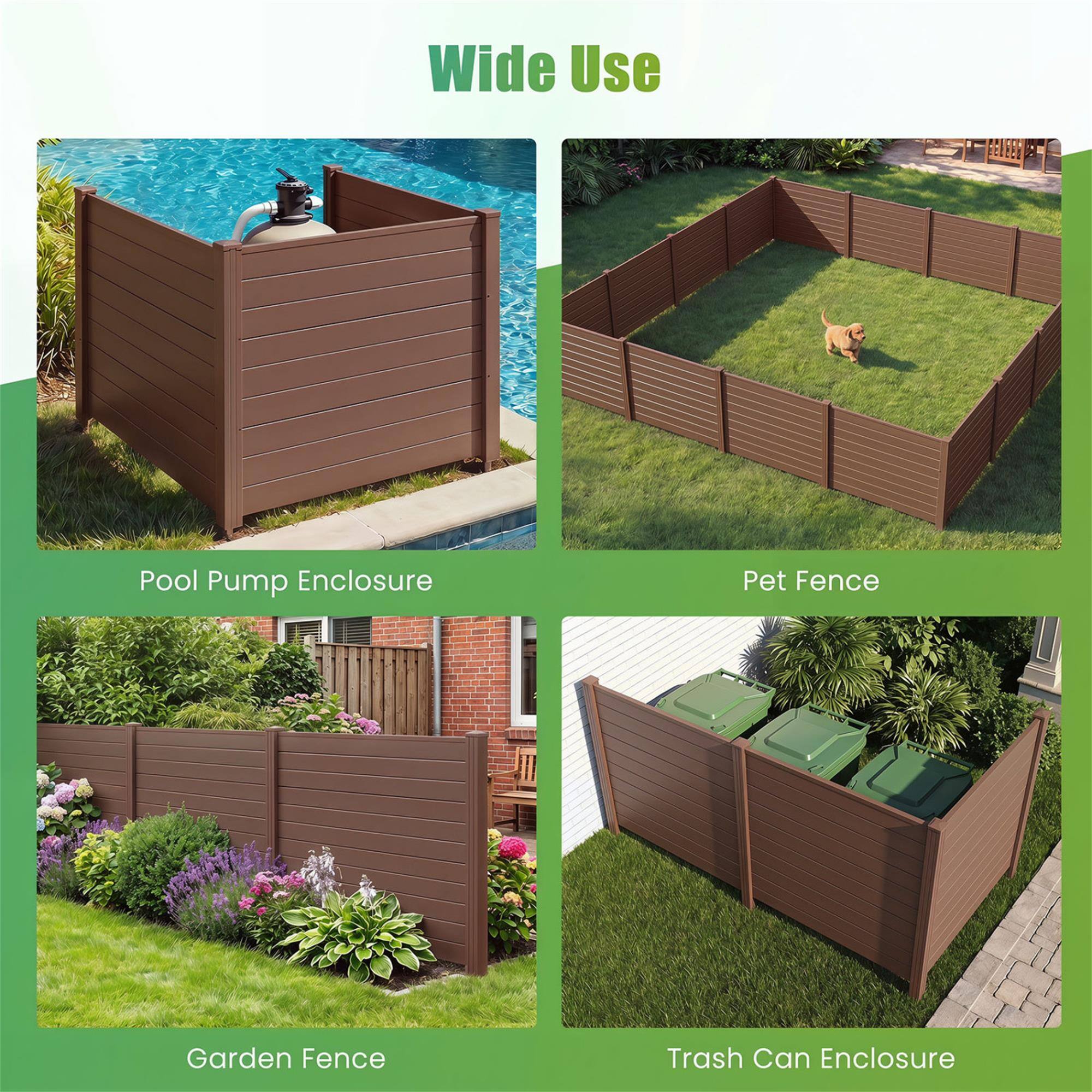 Wide Use

- Pool Pump Enclosure
- Pet Fence
- Garden Fence
- Trash Can Enclosure