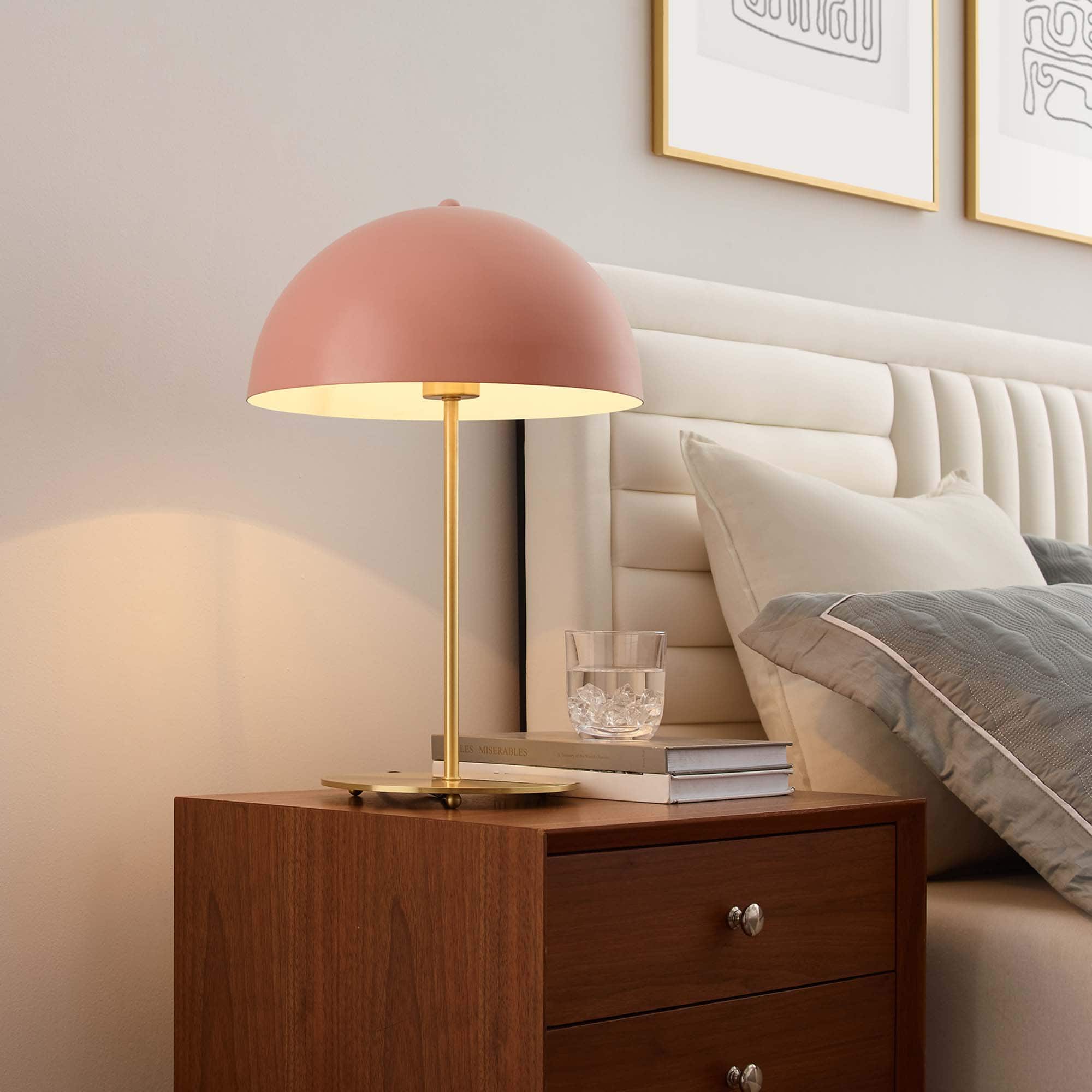 Ideal Metal Table Lamp by Modway - Pink Satin Brass