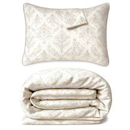 BedVoyage - Luxury 100% viscose from Bamboo Duvet Cover with Shams, 3pc - Champagne Damask