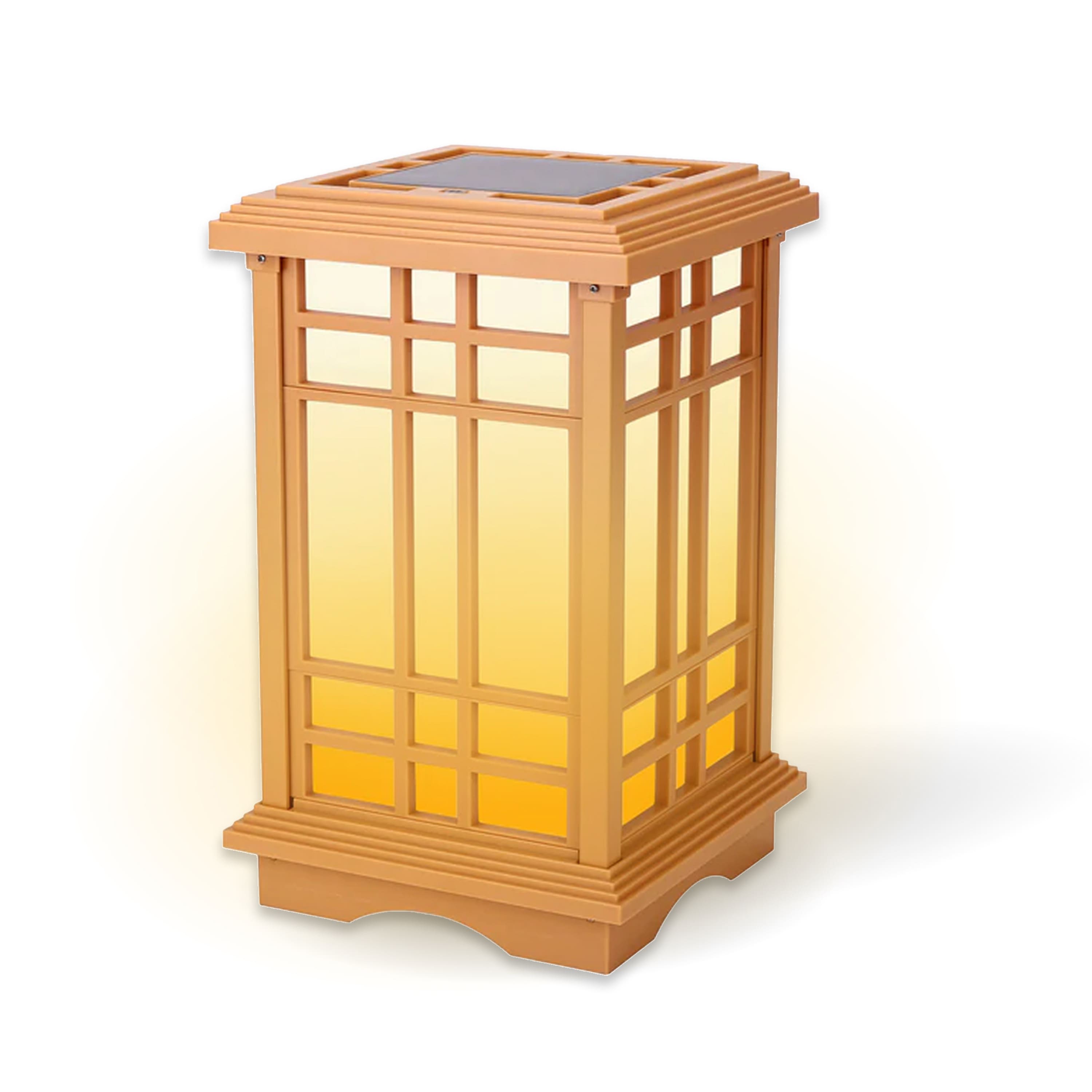 Techko Maid - Solar-Powered Outdoor LED Zen Japanese Garden Lantern Lights (Small) - Black