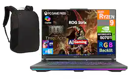 ASUS - ROG Strix G16 Laptop 16.0 WUXGA Display (Ryzen 9 8940HX, 16GB, 1TB SSD, Win 11 Pro) w/17in Backpack - Eclipse Gray