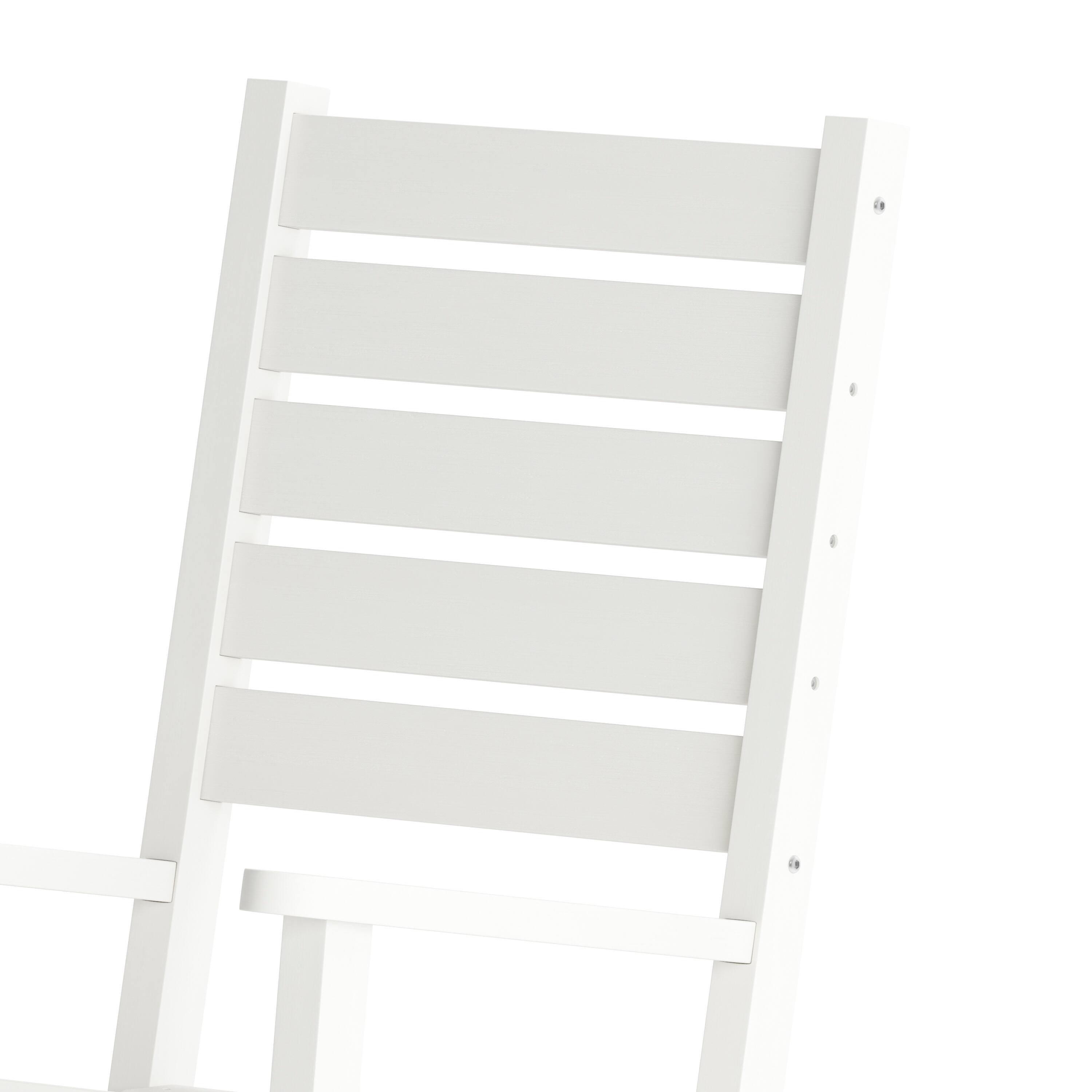 Alt View 10. Emma + Oliver - Florian Contemporary Rocking Chair, All-Weather HDPE Indoor/Outdoor Rocker - White.