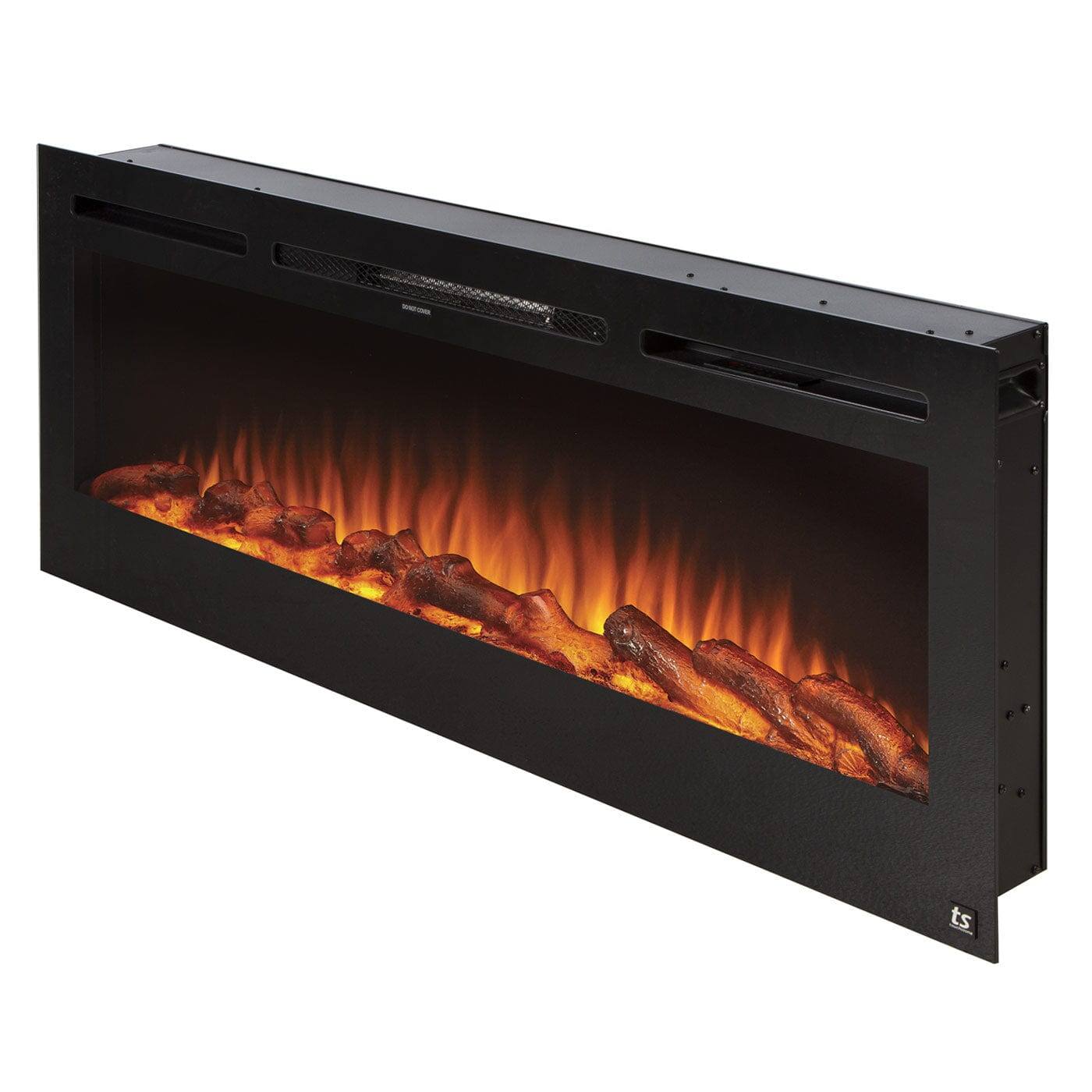 Front. Touchstone Home Products - 50 in. Wall Mounted Recessed Sideline Smart Electric Fireplace 1500W - Black.
