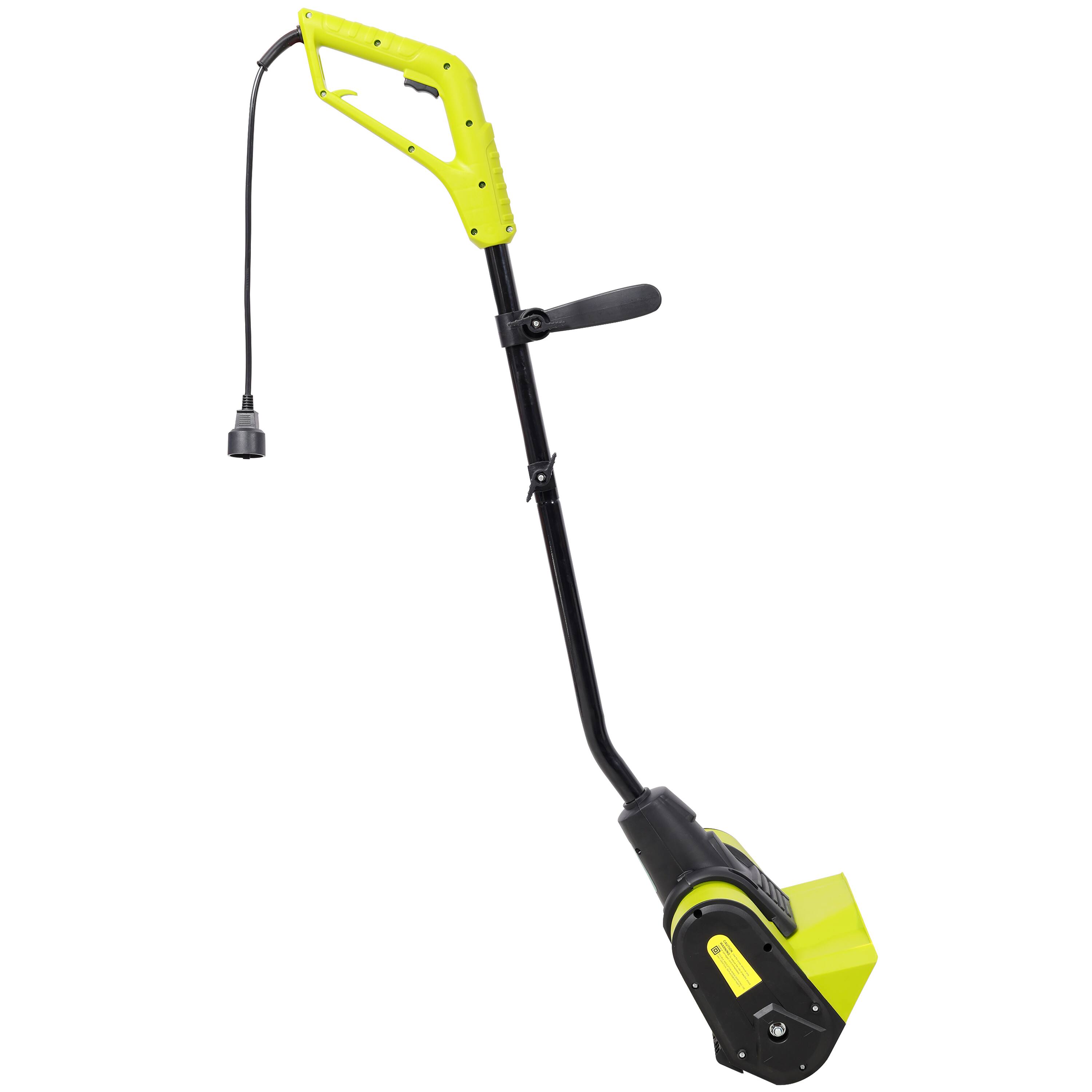 Left. MOOSOO - Electric Snow Shovel, 12" Corded Snow Blower, Adjustable Handle For Driveway/Patio - Green.