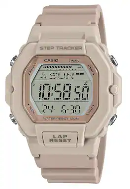 Casio - Standard Digital Quartz LWS-2200H-4 Step Tracker Resin Strap Unisex Watch 100M - Beige