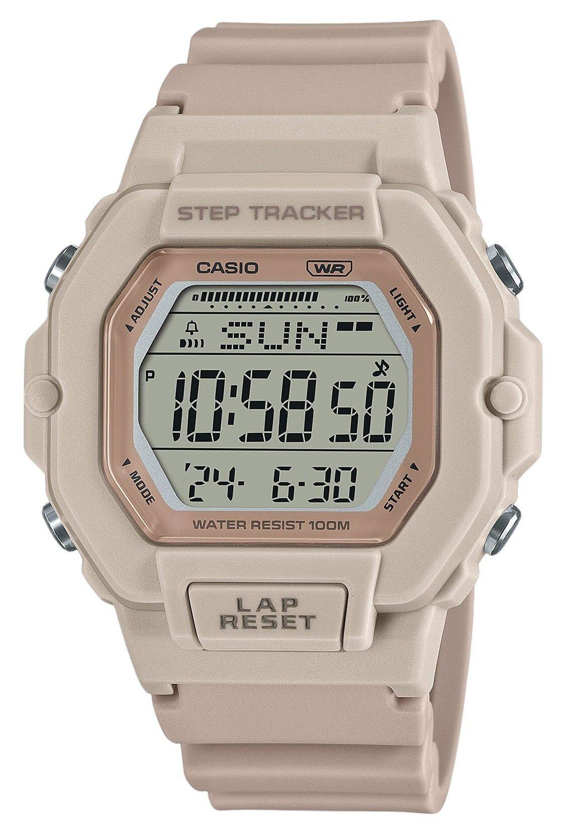 Casio - Standard Digital Quartz LWS-2200H-4 Step Tracker Resin Strap Unisex Watch 100M - Beige