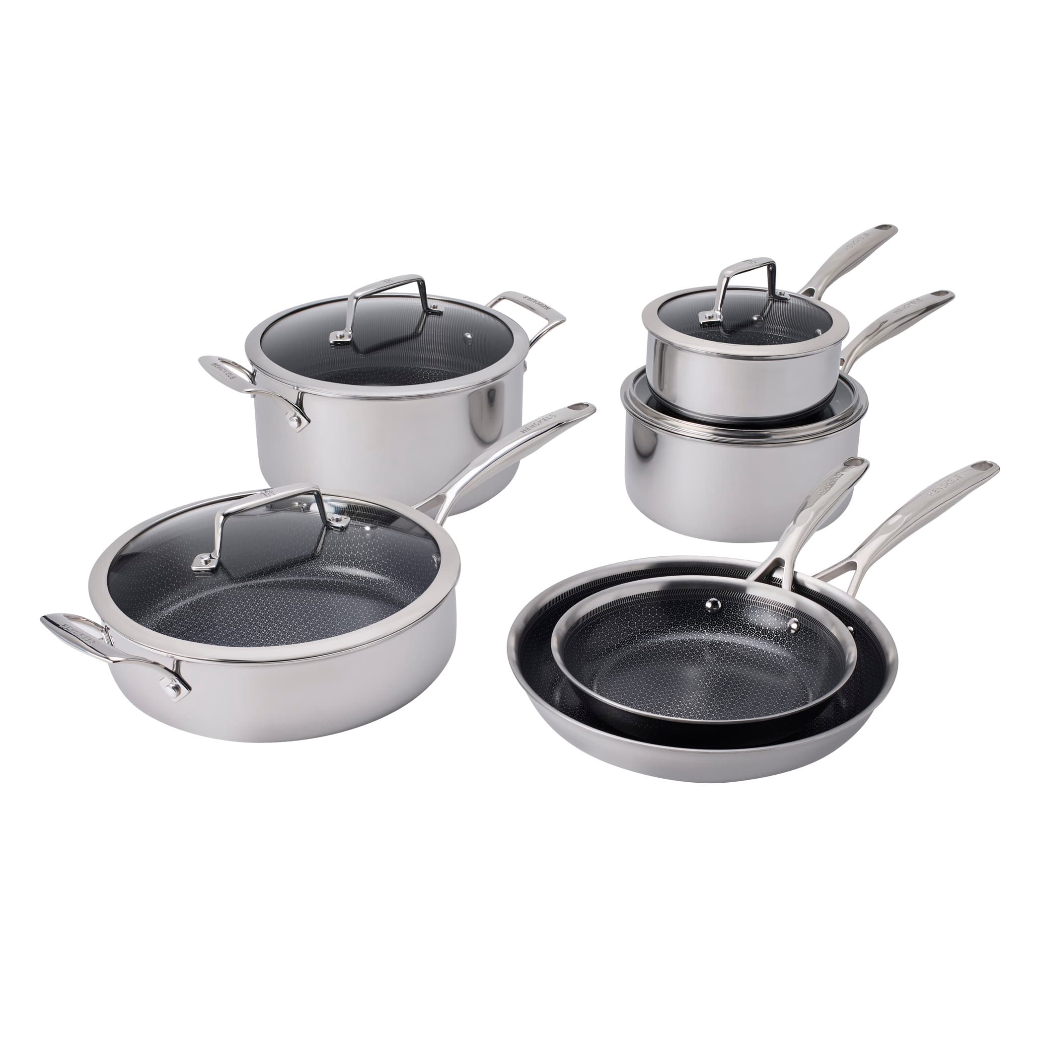 Henckels - Paradigm Ceramic 10-pc Dual Performance Cookware Set - Stainless Steel