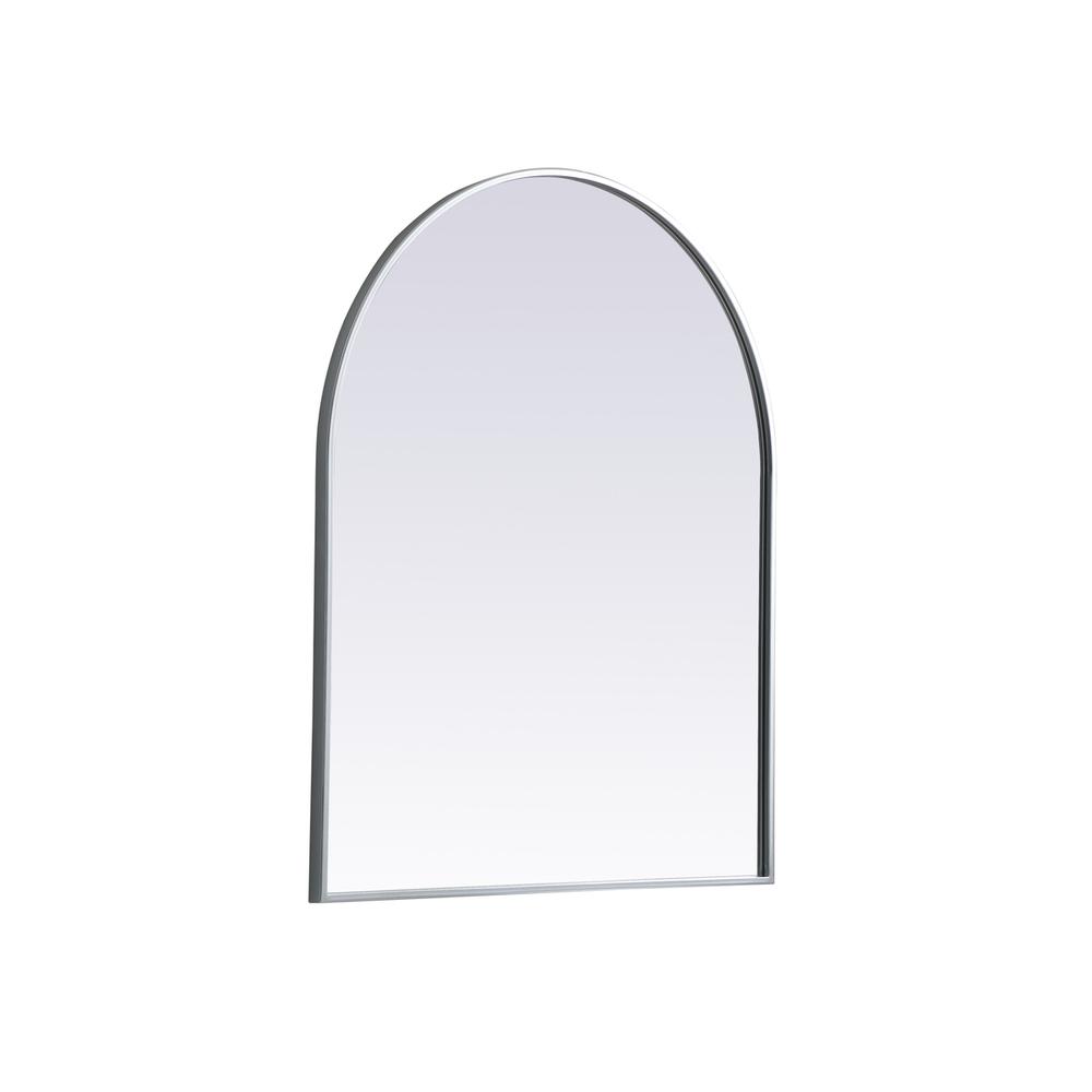 Left. Elegant Decor - Metal Frame Arch Mirror 30x36 Inch in Silver - Silver.