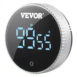 VEVOR - Digital Kitchen Timer, Magnetic Countdown Countup Timer with 3-inch Large LED Display, 3 Volume Levels - Black