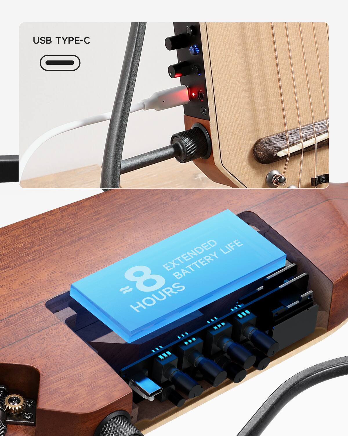 USB TYPE-C
EXTENDED LIFE -8 HOURS