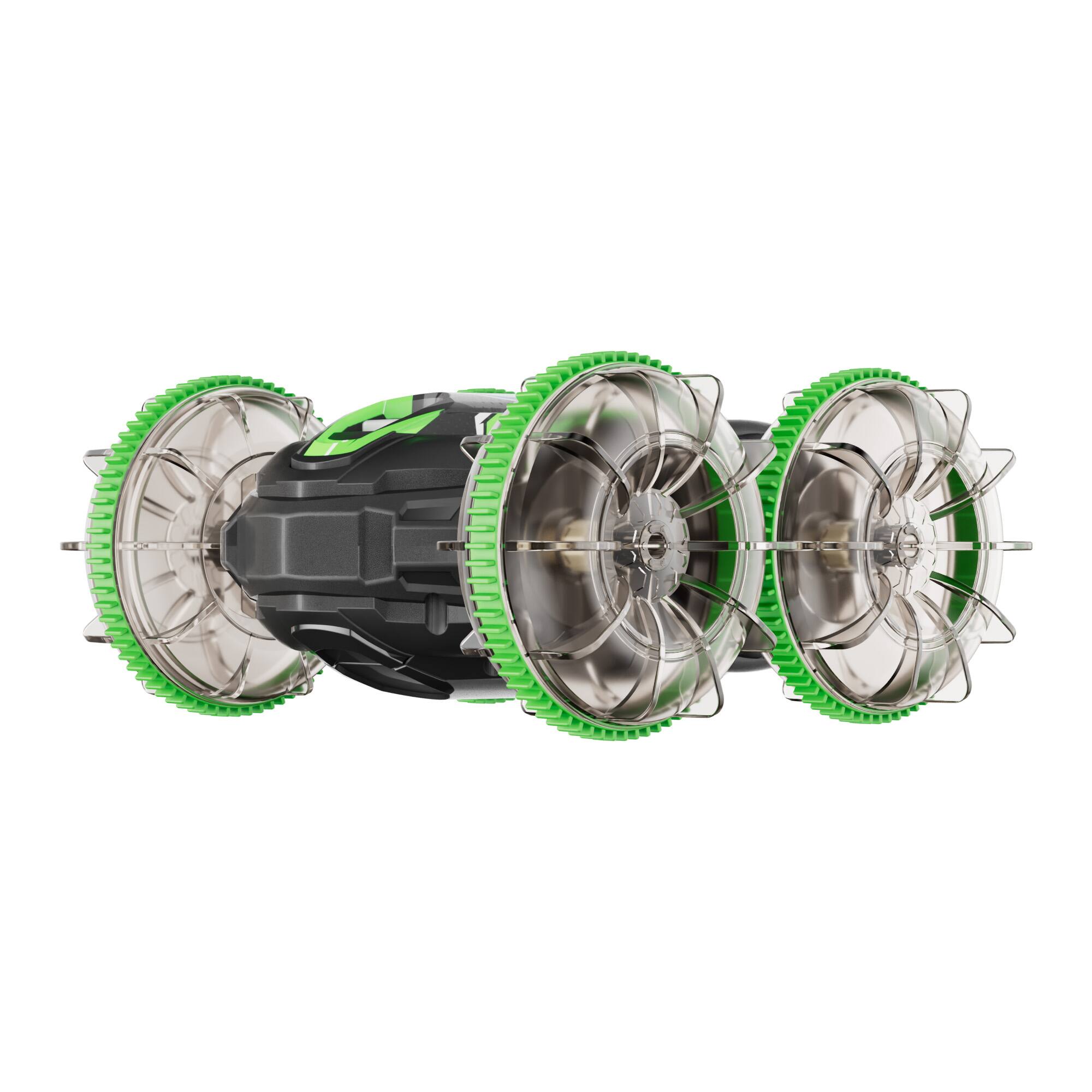 Alt View 1. Contixo - AV1 Amphibious 4WD RC Stunt Car for Land and Shallow Freshwater with LED Lights, Ages 6+ - Green.