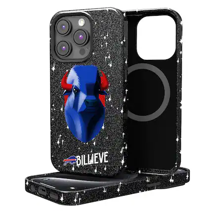 Front. Keyscaper - Black Buffalo Bills 2024 Illustrated Limited Edition Bling iPhone Case - 15 - Black.