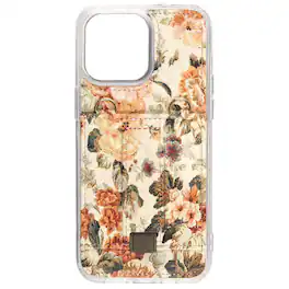 Walli Cases - iPhone 16 Plus Purse Phone Case with Wallet and Finger Strap - Foyer Floral