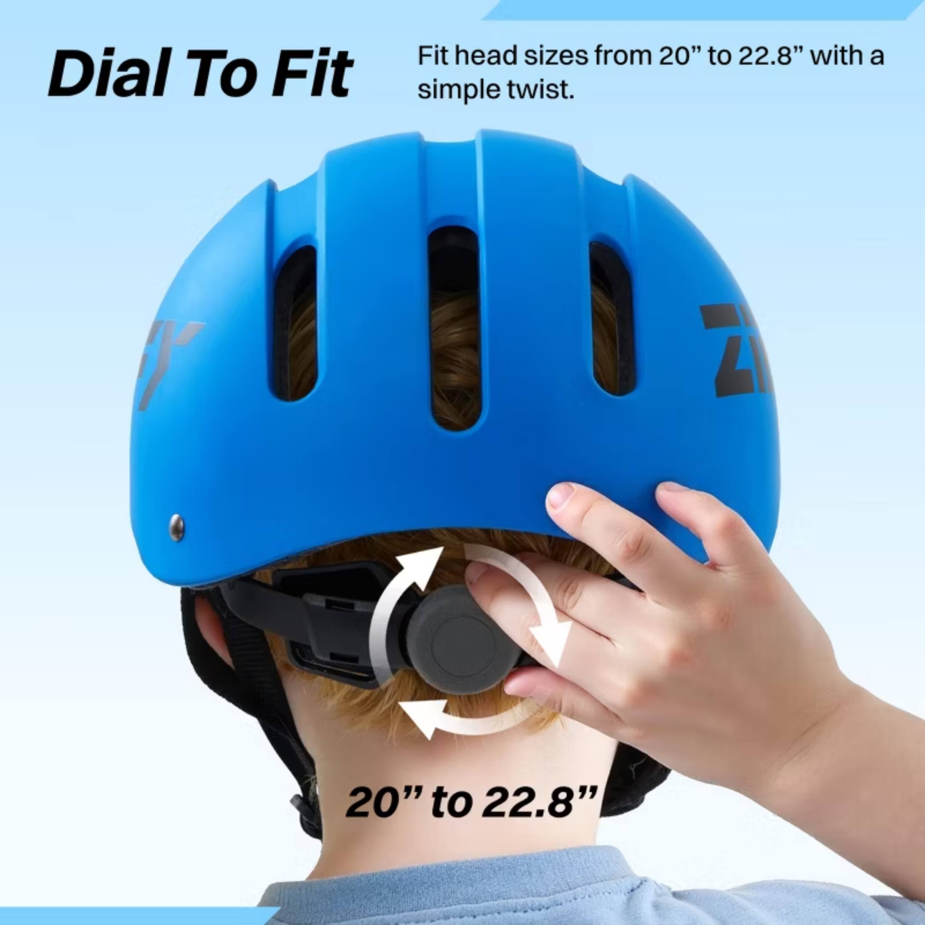 Dial To Fit  
Fit head sizes from 20" to 22.8" with a simple twist.