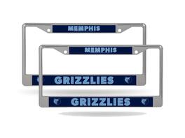 Rico Industries - Memphis Grizzlies NBA Chrome Metal License Plate Frame - Set of 2 Frames - Multi