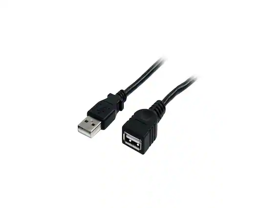 Front. StarTech.com - StarTech.com USBEXTAA3BK 3ft USB 2.0 A to A Extension Cable - Black.