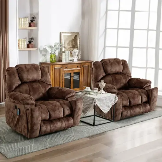 Bestier Set of 2 40.6 in. W Oversize Power Lift Recliner Chair with Massage and Heating Brown USBBY L500403F BROW 6 Best Buy