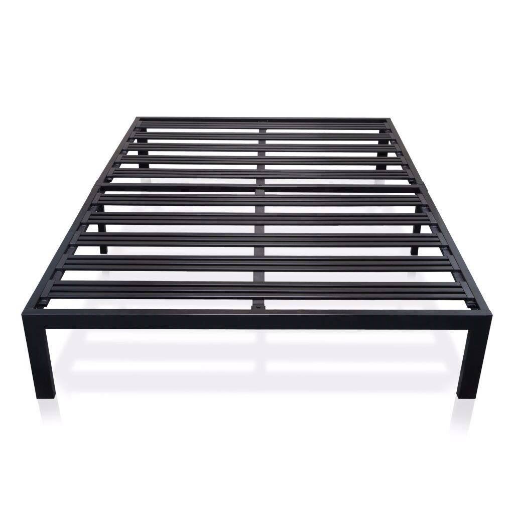 Front. Hivvago - Hivvago California King Metal Platform Bed Frame with Heavy Duty Slats - Black.