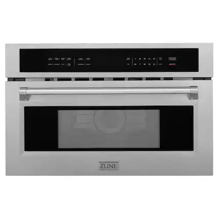 Front. ZLINE - 30 in. 1.6 cu. ft. Built-in Convection Microwave Oven in Satin Stainless Steel with Speed and Sensor Cooking (MWO-30-SS) - Satin Stainless Steel.