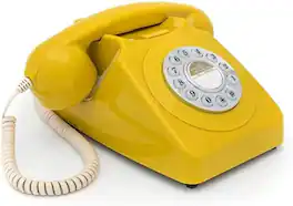 PopMarket - GPO Retro GPO746DPBMS 746 Desktop Push Button Telephone - Mustard - MISC ACCESSORY - Yellow
