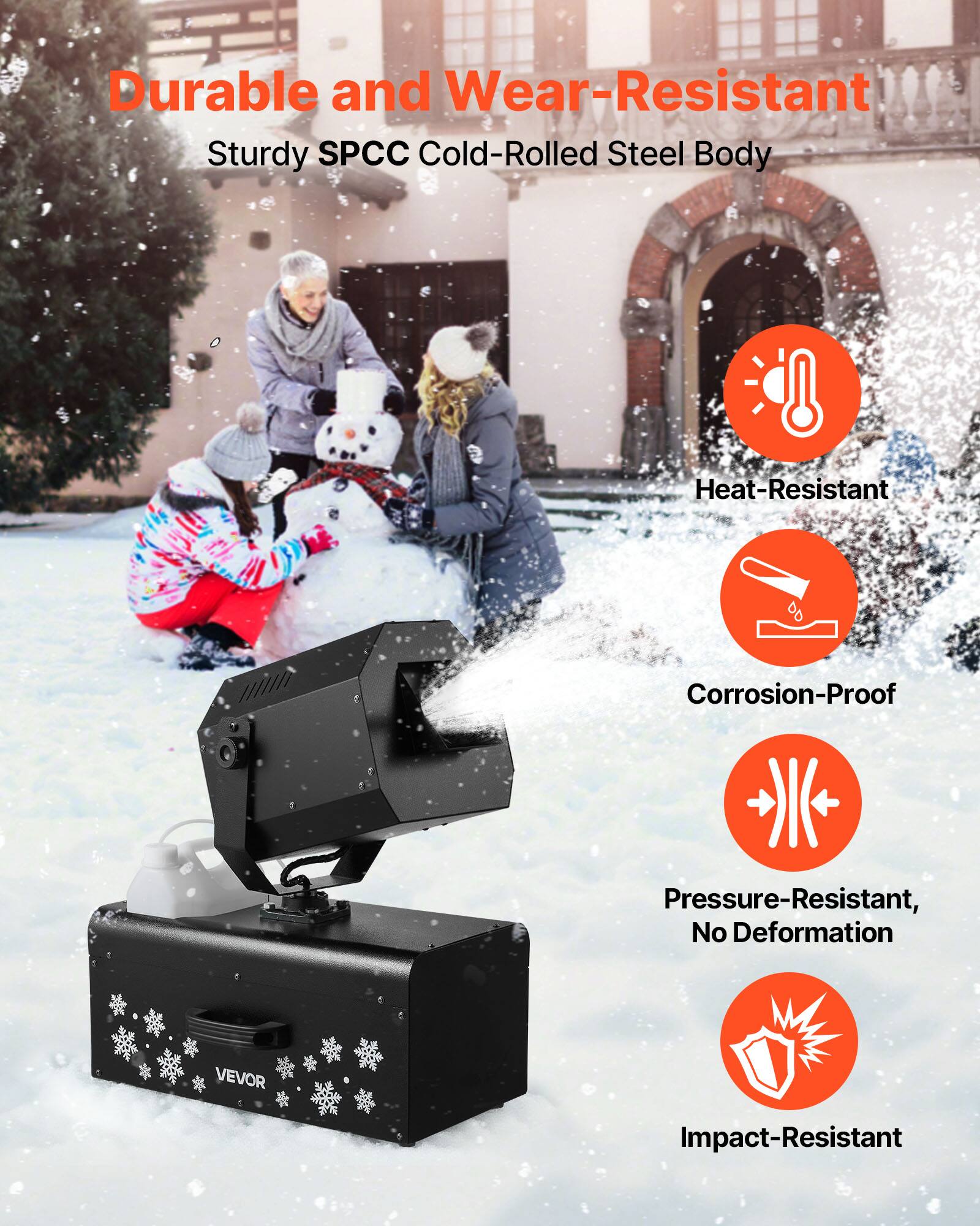 Durable and Wear-Resistant  
Sturdy SPCC Cold-Rolled Steel Body  

Heat-Resistant  
Corrosion-Proof  
Pressure-Resistant, No Deformation  
Impact-Resistant  

VEVOR